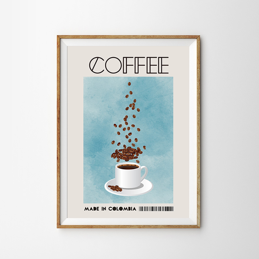 画像1: レトロ COFFEE コーヒー おしゃれなカフェポスター (1)