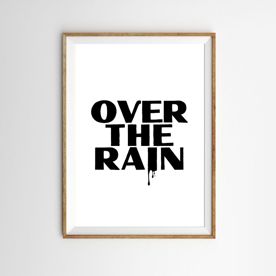 画像1: OVER THE RAIN モノトーンの静寂 ポスター (1)